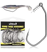 Dovesun 25PCS Swimbait Hooks Worm Weedless Hooks for Bass Catfish Trout Fishing EWG Fishing Hooks...