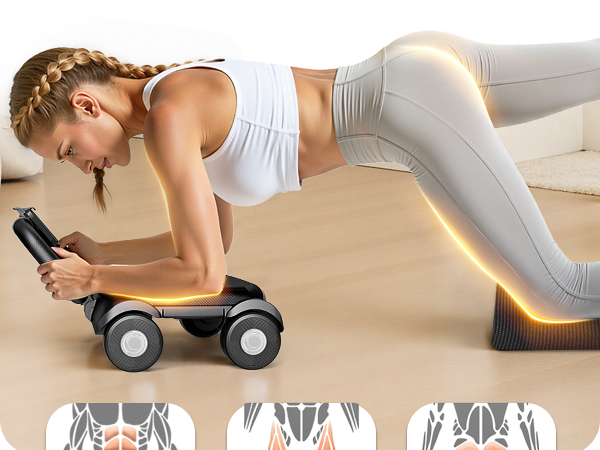 EAST MOUNT Ab Roller Wheel - Ab Roller with Elbow Support for Core Workout Home Gym Equipment
