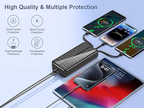 Portable Charger with Built in Cable