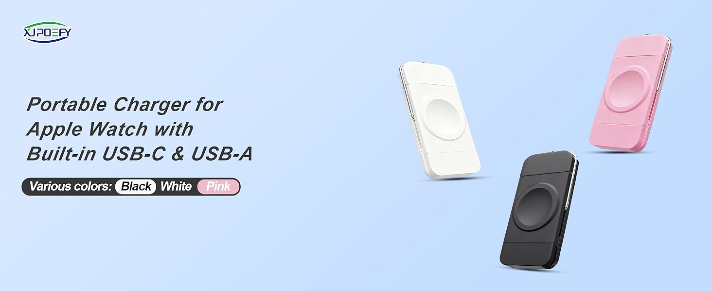 Built-in USB-C&amp;amp;amp;amp;A Portable Charger for Apple Watch