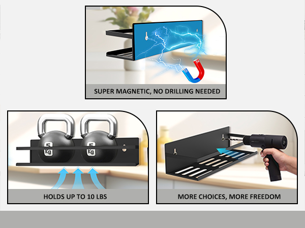magnetic shelves for side of refrigerator