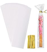 200 Pcs Pretzel Rod Bags 2x10 Inches, Small Clear Individual Plastic Cello Cellophane Treat Bags ...