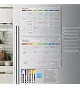 Hivillexun 3-Pack Acrylic Magnetic Dry Erase Boards Set - Stay Organized on Your Refrigerator, Wa...