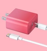 Phone Charger, 2 Pack 20W PD USB C Wall Fast Charger Adapter with 2 Pack 6FT Type C to Lightning ...