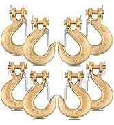 8 Pack 5/16" Clevis Slip Hook with Safety Latch, Heavy Duty G70 Safety Chain Hook for 5/16" Trans...