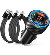 65W 4-Port Super Fast Type C Car Charger USB C for Galaxy S25 S24 S23 S22 S21 Ultra,iPhone 16e/15...