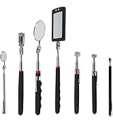 VortecSys Telescoping Magnetic Pickup Tool Set, 3Pcs Round and Square Inspection Mirror Telescopi...