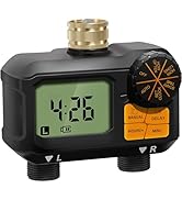 ANDOLL HOME Water Timer for Garden Hose - 2 Zone Timed Sprinkler with Rain Delay/Manual Watering/...