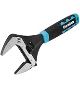 DURATECH 10-Inch Adjustable Wrench, Wide Jaw Opening Plumbing Wrench, CR-V Steel, SAE and Metric ...