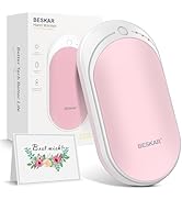 BESKAR Rechargeable Hand Warmer, 5200mAh Electric Hand Heater, Double-Sided Heating, USB Quick Ch...