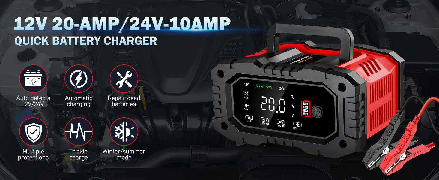 smart battery charger 12v