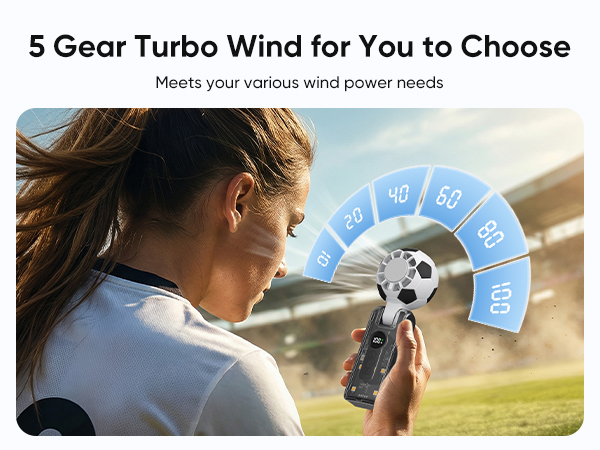 5 Gear Turbo Wind Portable Fan