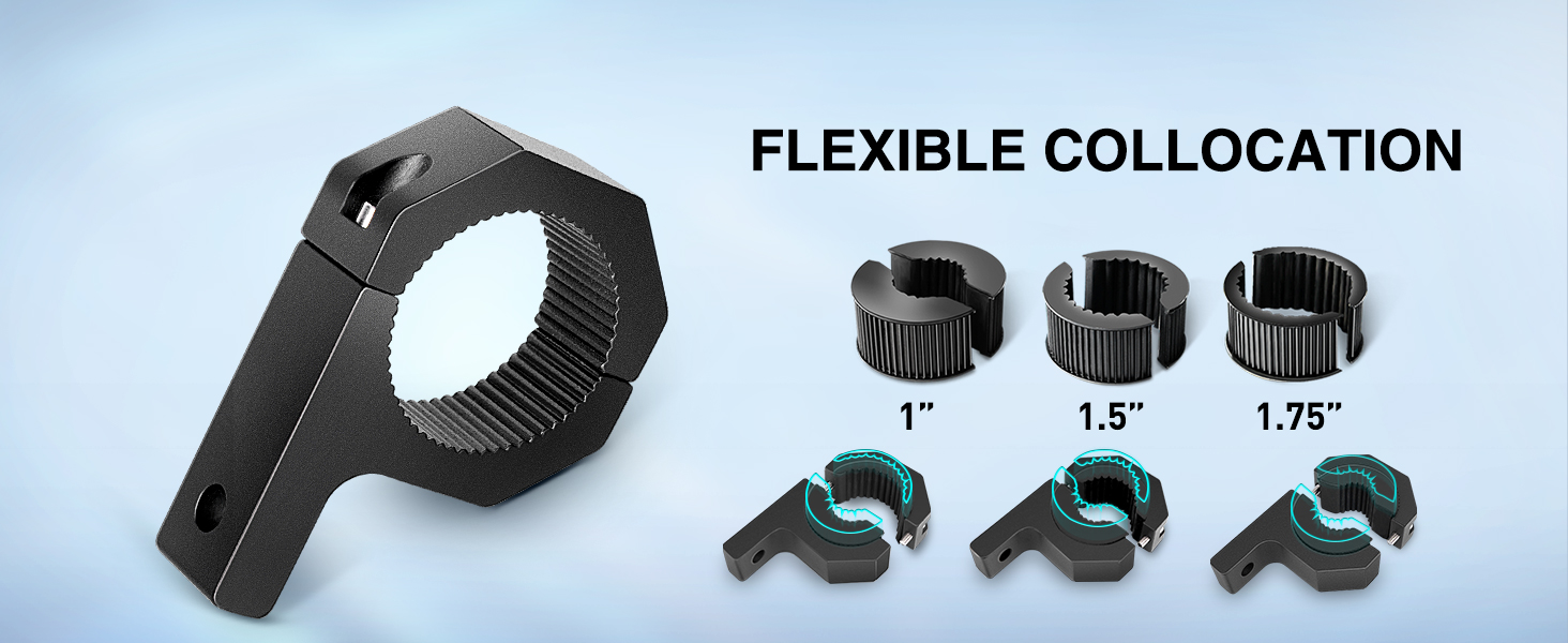 126W LED Light Bar with Horizontal Bar Tube Clamp Mounts with Wiring Harness Kit