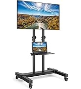 Rfiver Mobile TV Stand Rolling Cart with Tilt Mount/Locking Wheels for 40-83 Inch Flat Screen/Cur...