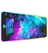 ToLuLu RGB Gaming Mouse Pad, 5/7.5/10/15W Wireless Charging Mouse Pad, 10 Light Modes LED Mouse P...