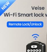 Veise Wi-Fi Fingerprint Smart Lock with Handle Set, Remote App Control, Keyless Entry Front Door ...