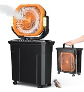 Ausic 5 Gal 12" Portable Misting Fan for Outside Patios, 30000mAh Outdoor Rechargeable Battery Os...