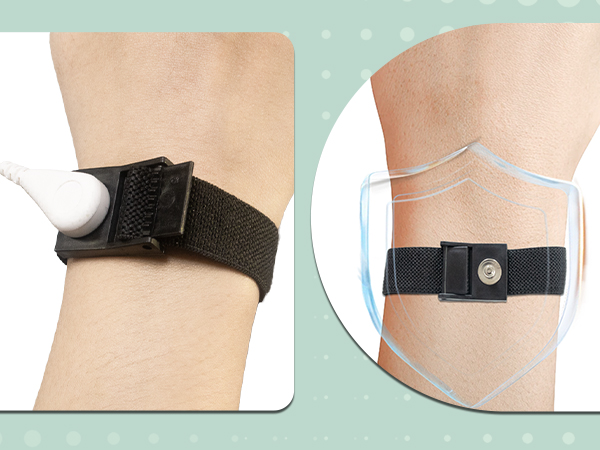 Grounding Protection-When the wristband connects to grounding wire, it indicates prope!