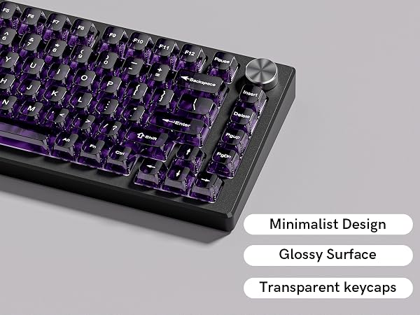 Clear keycaps,Transparent Keyboard keycaps,Jelly Key caps Set,Shine Through keycap,MDA Profile caps