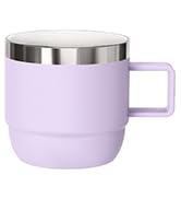 Cafezi 6 oz Espresso/Coffee Mug with Handle, Ceramic-Lined 18/8 Stainless Steel, Double-Wall Vacu...