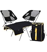 Vocpuli Backpack Camping Set - Aviation Aluminum Table Frame + 2 Chairs + Convertible Backpack Ta...