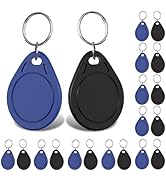 10 pcs RFID Black Keyfobs 10 pcs RFID Blue Keyfobs,125KHz Blank Writable Keychains T5577 Key Card...