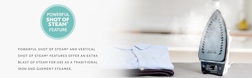 Powerful Shot of Steam and Vertical Shot of Steam features offer an extra blast of steam.