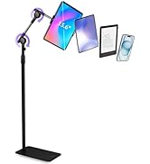 SHUWEI Tablet Floor Stand with Double Self-Locking Worm Gears, 70.9”Height Adjustable iPad Floor ...