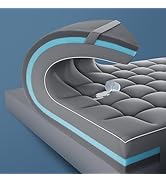 SLEEP ZONE Dual Layer 4 Inch Memory Foam Mattress Topper, 2 inch Cooling Gel Memory Foam Plus 2 i...