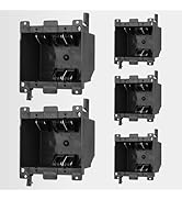 YQMIGU 2-Gang Black Non-Metallic PVC Old Work Electrical Box, Black, 25 Cubic Inch. – Retrofit St...