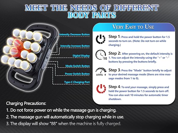 16 head massage gun deep tissue