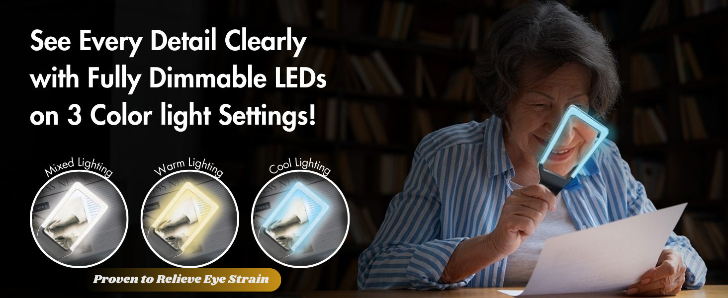 3COLOR magnifying glass with light