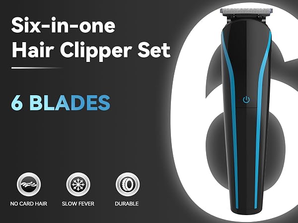Six-in-one Hair Clipper Set 6 BLADES NO CARD HAIR SLOW FEVER DURABLE