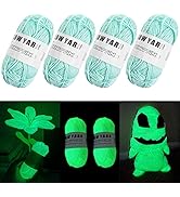 AUAUY Glow in The Dark Yarn, 2 Rolls Luminous Yarn for Crocheting, 55 Yards Sewing Supplies for D...
