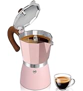 Belly Moka Coffee Maker Stovetop Espresso Maker 6 Cup Aluminum Moka Pot Percolator 10oz 300ml Eas...