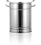 RIIGOOG Portable Charcoal Grills, Stainless Charcoal BBQ Grill Barrel 360° Smokeless Outdoor Barb...