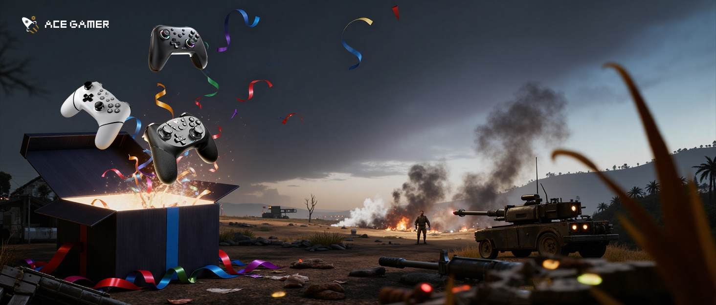 Series of dramatic gaming or simulation screenshots showing aircraft and military vehicles in action sequences against dark backgrounds.