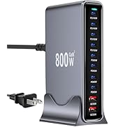 800W USB C Fast Charger Block,Dual PD 3.1 140W USB Charging Station, GaN ? Pro 10 Port PD PPS Fas...