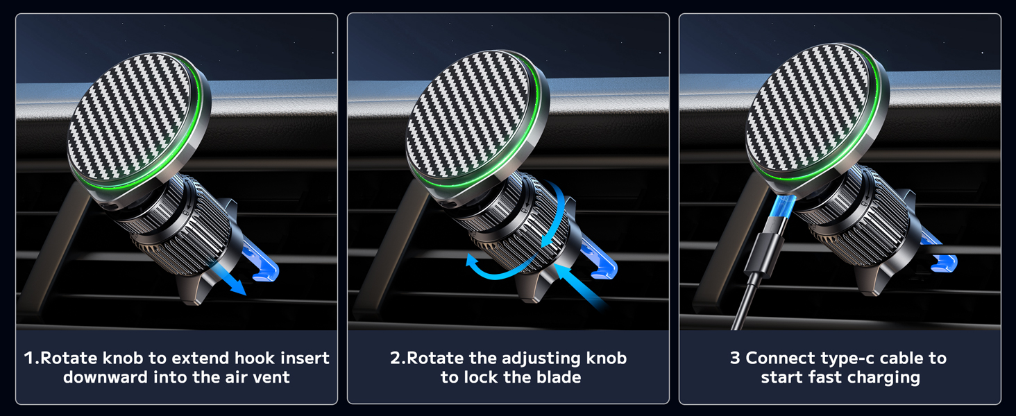 Car Phone Charger Mount Holder Stand Fast Charging