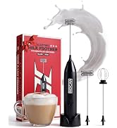 INDCAN Rechargeable Milk Frother Handheld, Electric Foam Maker with Dual Stainless Steel Whisk, M...