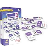 Junior Learning Multiplication Dominoes Game Set, 28 Pieces, Ages 7-9, Math Skills, Grade 2-3