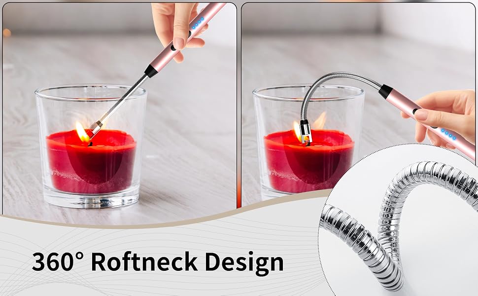 Windproof curved, 360° rotating neck