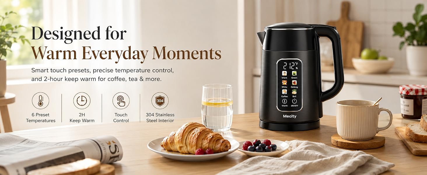 1.7 L Touch Screen Electric Kettle with Temperature Control