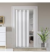 AOSKY Door Curtains for Doorway Privacy, White Grommet Closet Curtains for Bedroom, Door Window C...