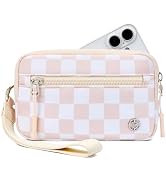 BOSTANTEN Wristlet Wallets for Women RFID Checkered Wallet with ID Window Nylon Wristlet Purse wi...