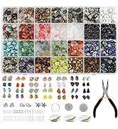 Ybxjges 1330Pcs Crystal Chips Stone Beads for Jewelry Making 28 Colors Crystal Ring Making Kit Na...