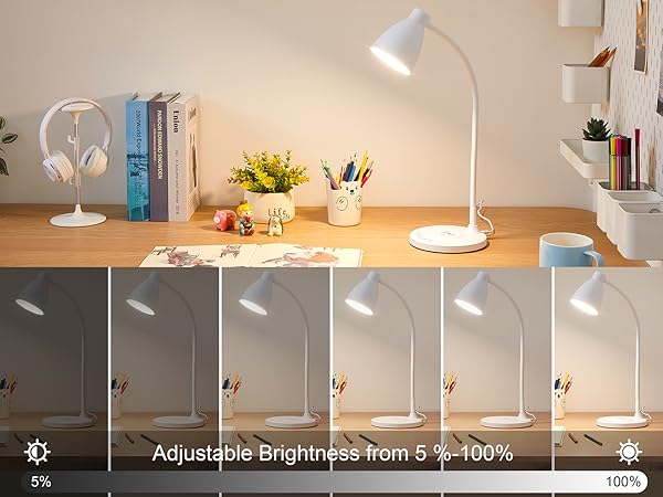 Desk Lamp for Home Office LED Desk Light USB Charging Ports Bedside Table Lamp for College Dorm Room