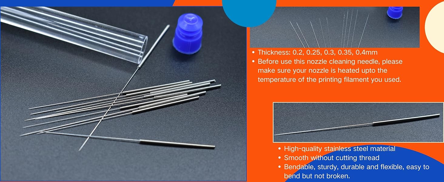 cleaning needles stainless steel smooth bendable durable 