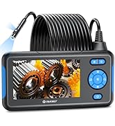 T TAKMLY Endoscope Camera with Light, Dual Lens 1080P Industrial Borescope with 8 LED Lights, 4.3...