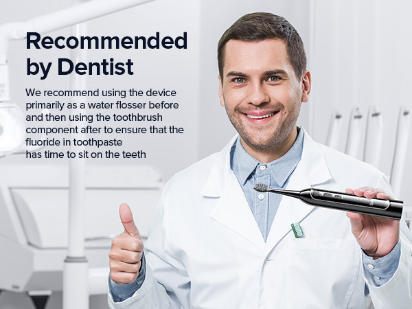 electric toothbrush with water flosser